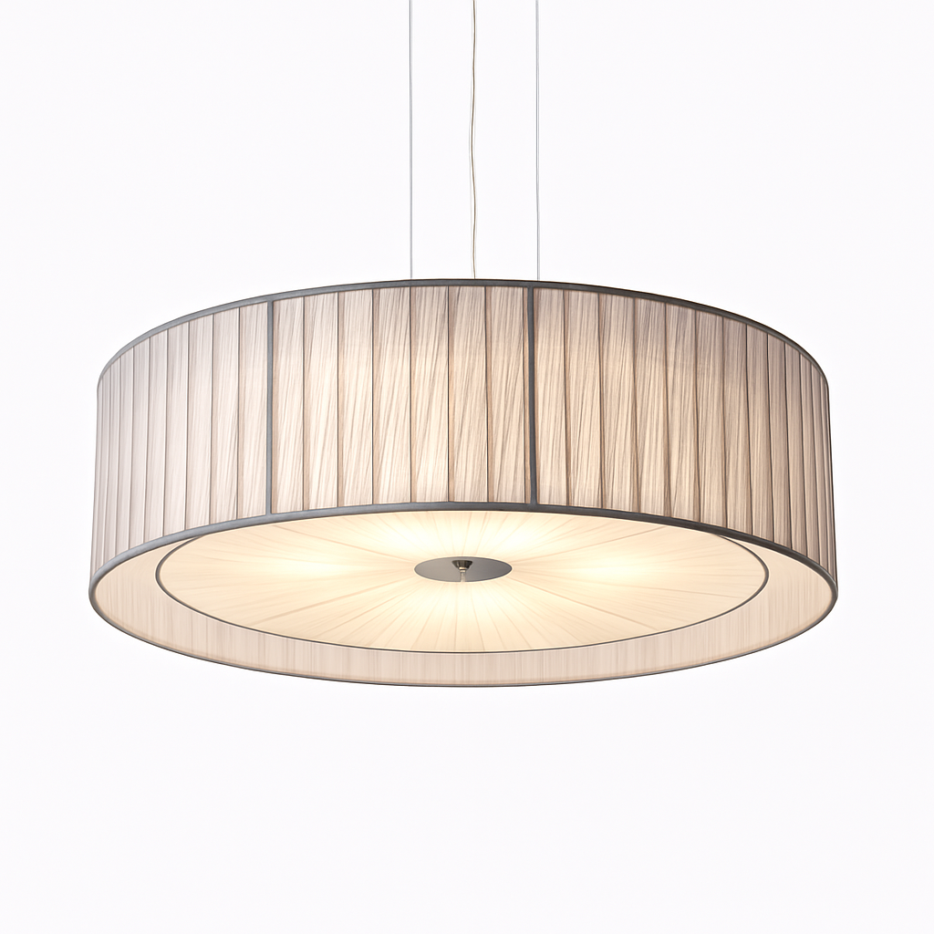 lustre moderne nordique en fer avec abat-jour en gaze - vue 3 sur 5