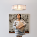 lustre moderne nordique en fer avec abat-jour en gaze