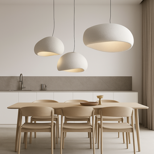lustre moderne nordique wabi sabi led suspendu loft - vue 2 sur 10