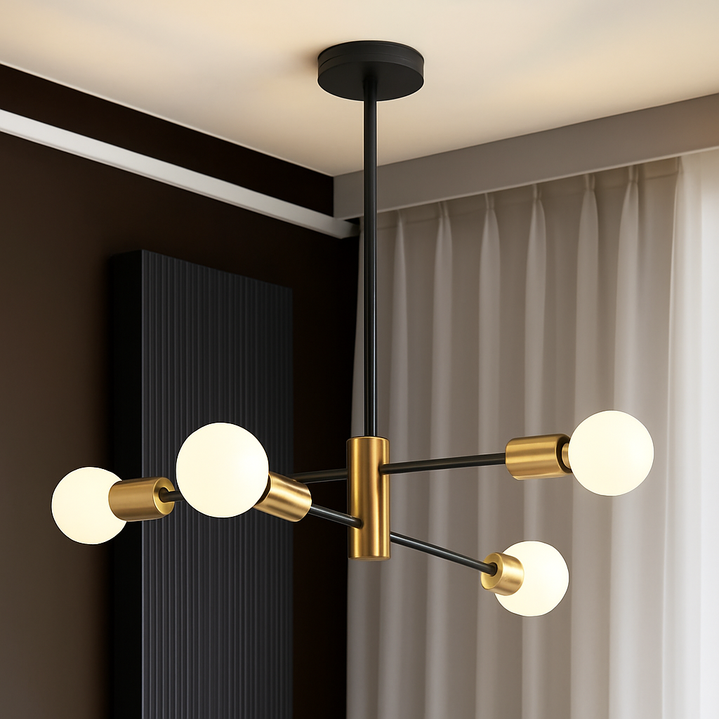 lustre moderne spoutnik satellite à 2/4/8 têtes suspendu - vue 9 sur 10