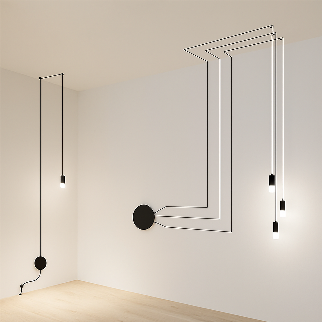 lustre moderne suspension araignée à leds style nordique - vue 3 sur 11