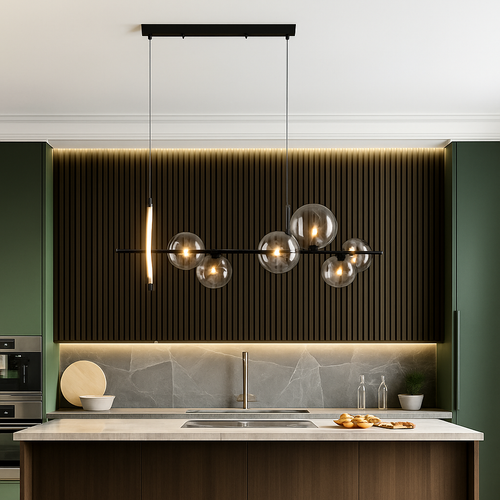 lustre mondern à bulles pour éclairage d'intérieur décoratif - vue 6 sur 7
