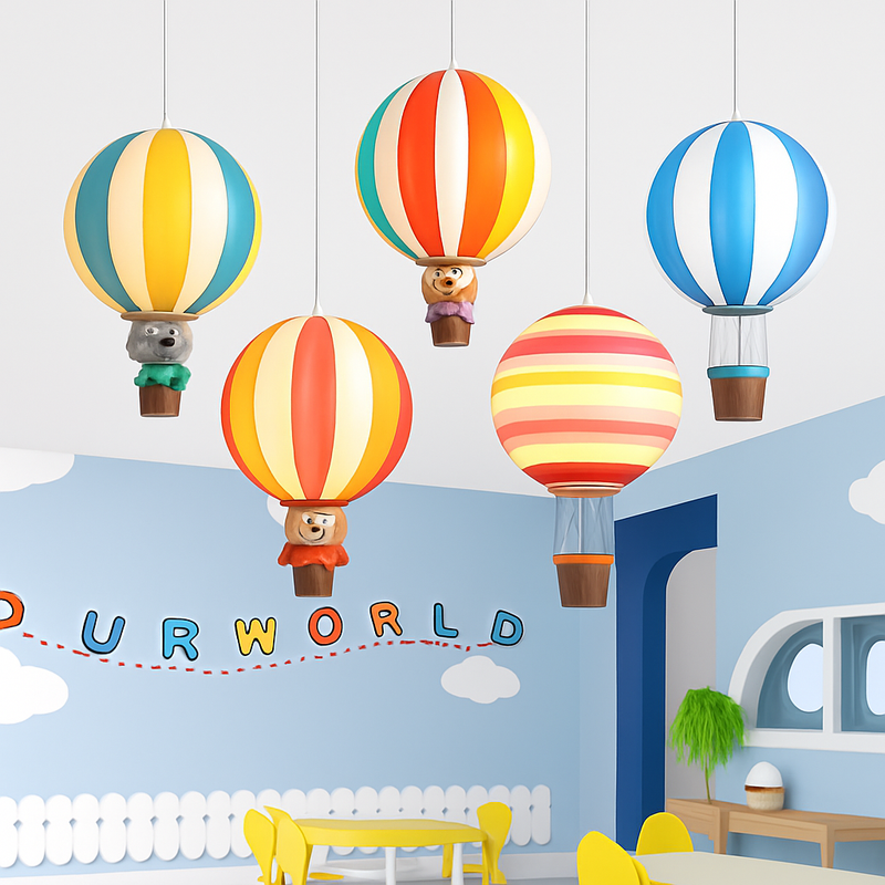 lustre montgolfière créatif lampe enfant décoration crèche école