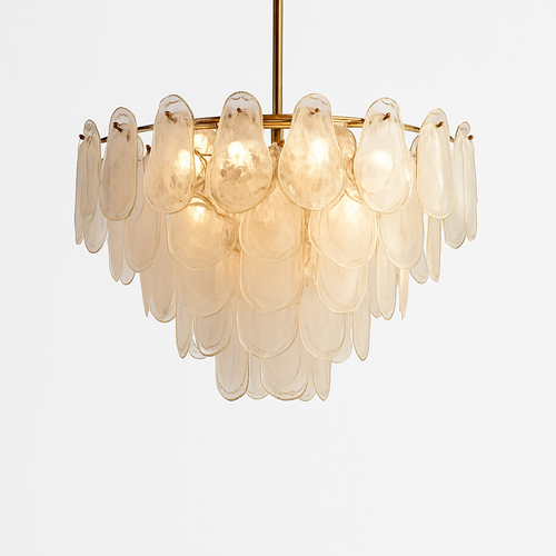 lustre nordique de luxe en métal avec cristaux led suspendu - vue 2 sur 9