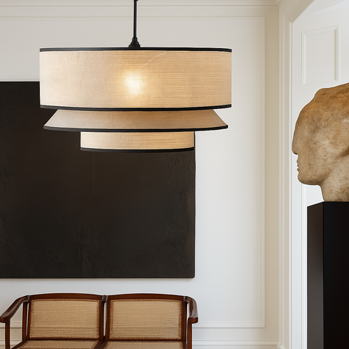 lustre nordique en tissu pour décoration intérieure moderne - vue 4 sur 9