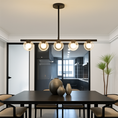 lustre nordique en verre pour éclairage intérieur moderne