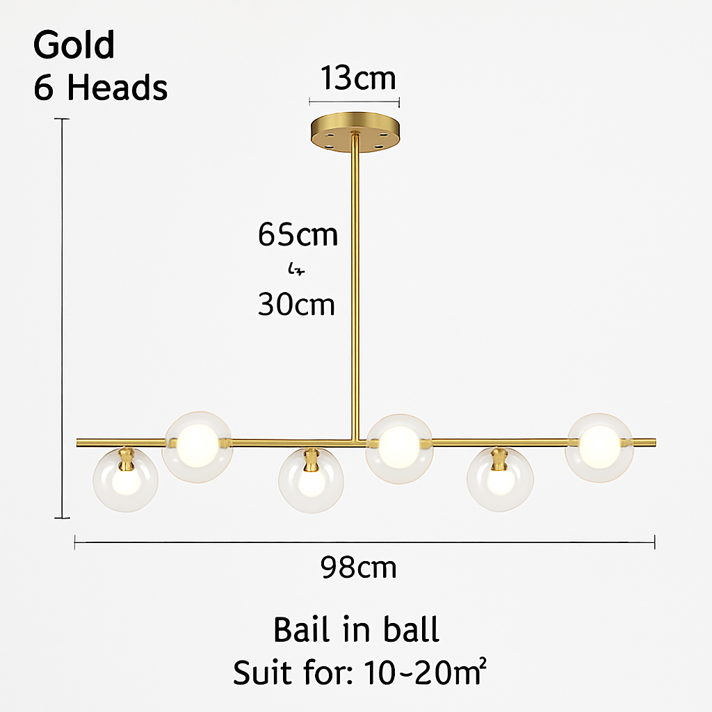 lustre nordique en verre pour éclairage intérieur moderne - vue 12 sur 19