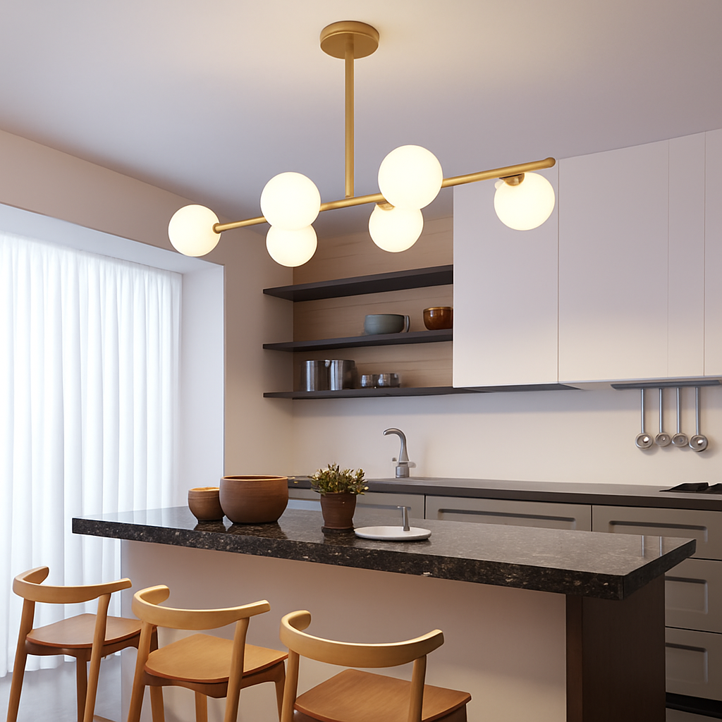 lustre nordique en verre pour éclairage intérieur moderne - vue 4 sur 19