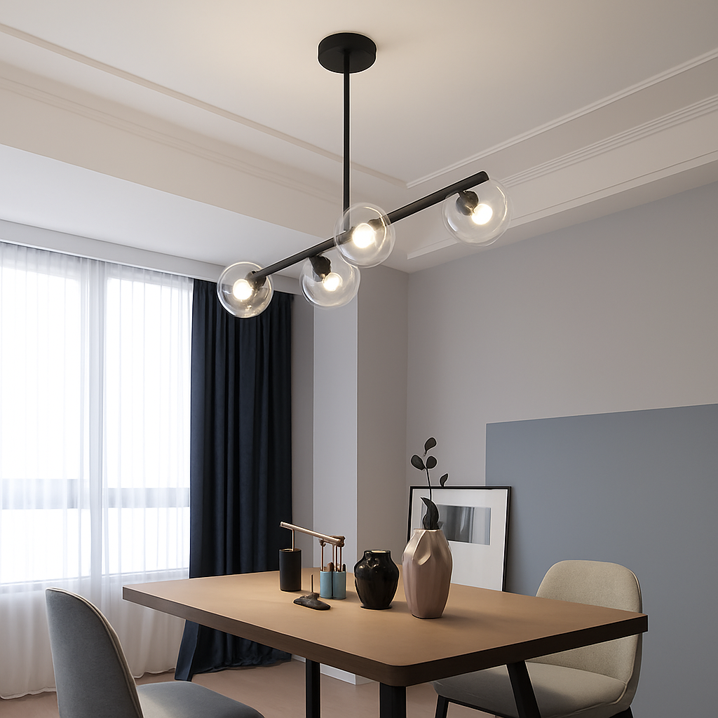 lustre nordique en verre pour éclairage intérieur moderne - vue 5 sur 19