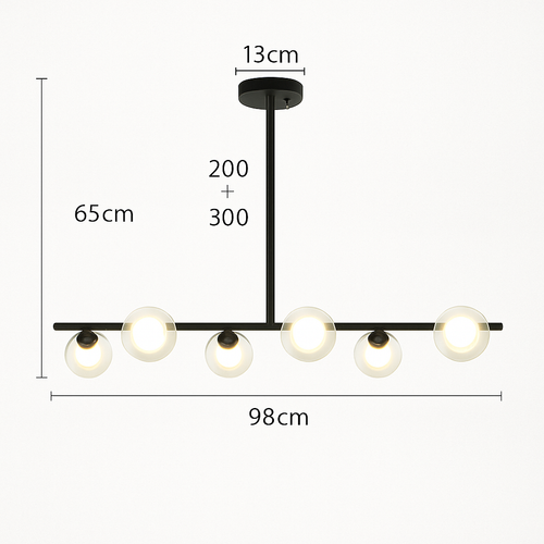 lustre nordique en verre pour éclairage intérieur moderne - vue 9 sur 19