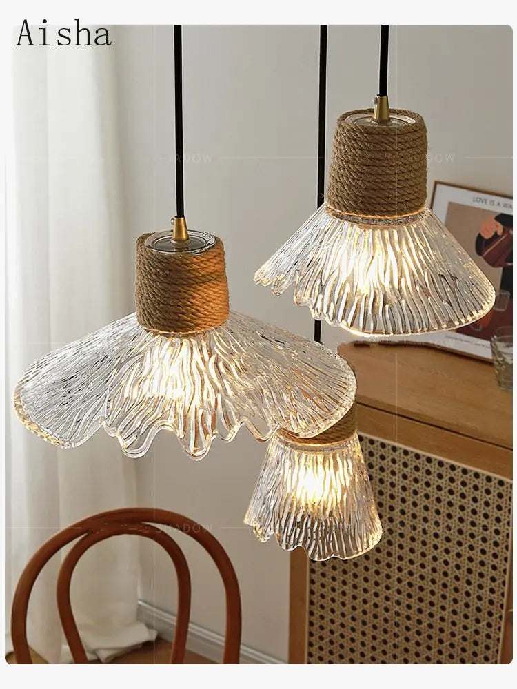 lustre nordique japonais trois têtes design créatif intérieur suspendu