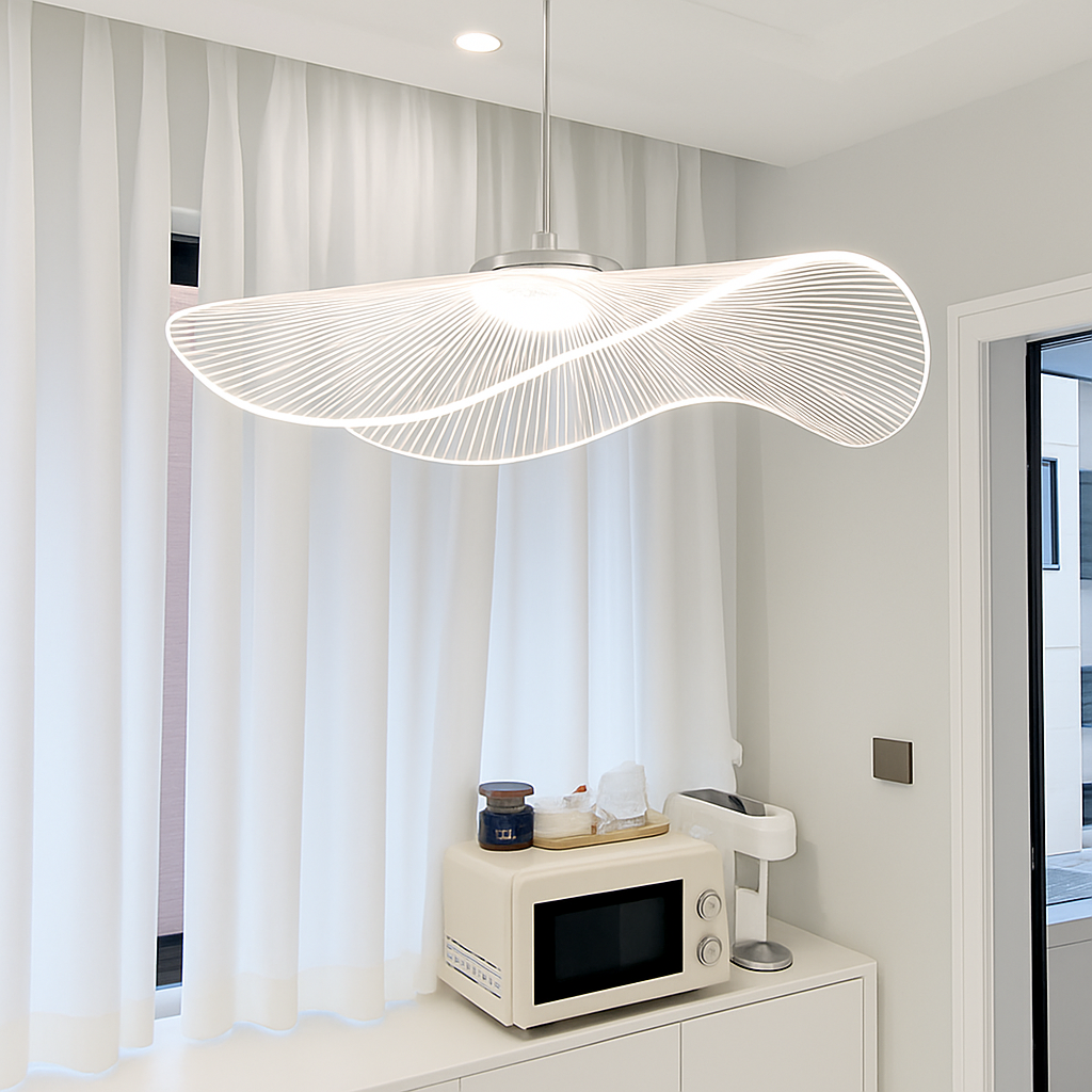 lustre nordique led acrylique design vagues postmoderne - vue 3 sur 11