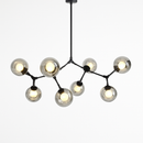 lustre nordique led créatif avec abat-jour multicolore en verre