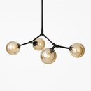 lustre nordique led créatif avec abat-jour multicolore en verre