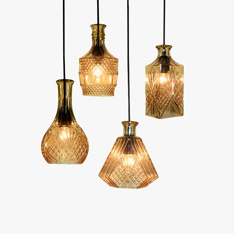 lustre nordique simple moderne industriel en verre pour bar café