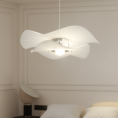 lustre nordique vintage en tissu pour un éclairage suspendu élégant - vue 5 sur 7