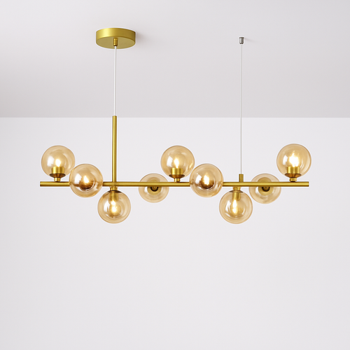 lustre post-moderne créatif en verre suspendu avec bande longue - vue 2 sur 24