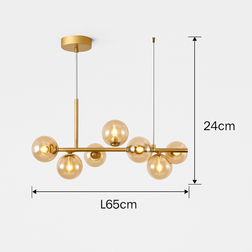 lustre post-moderne créatif en verre suspendu avec bande longue - vue 14 sur 24