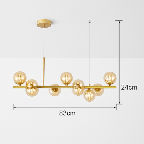 lustre post-moderne créatif en verre suspendu avec bande longue - vue 15 sur 24