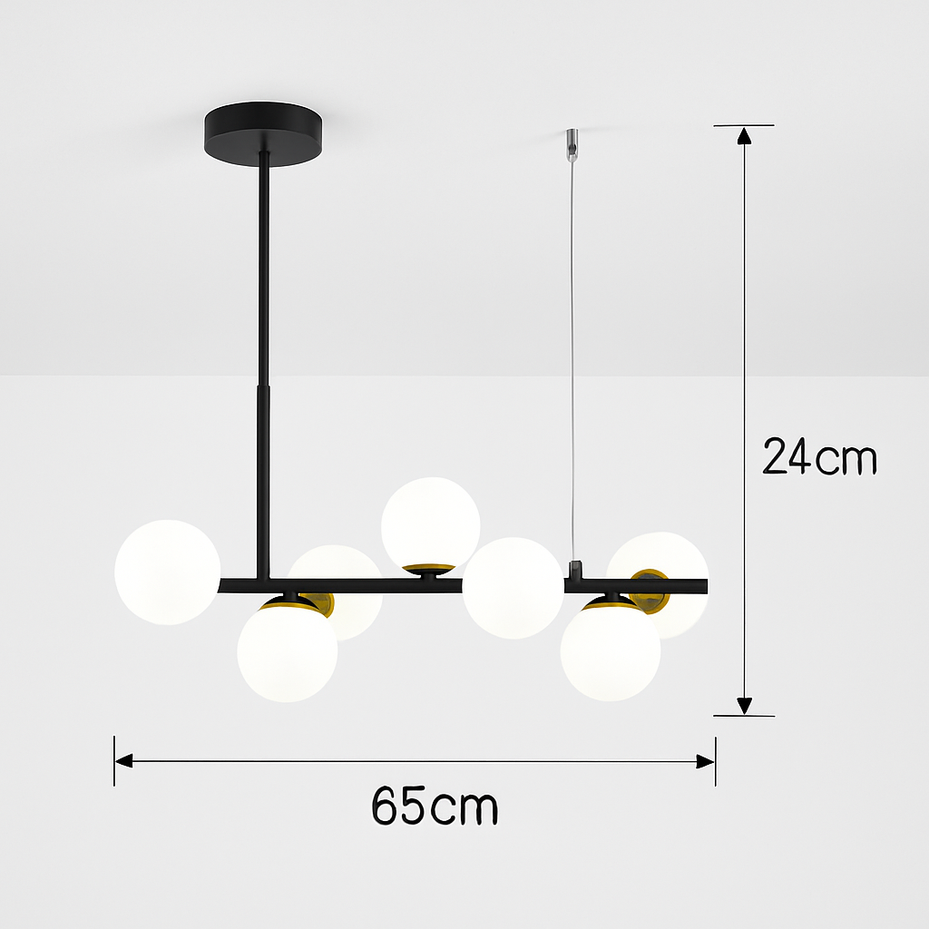 lustre post-moderne créatif en verre suspendu avec bande longue - vue 17 sur 24