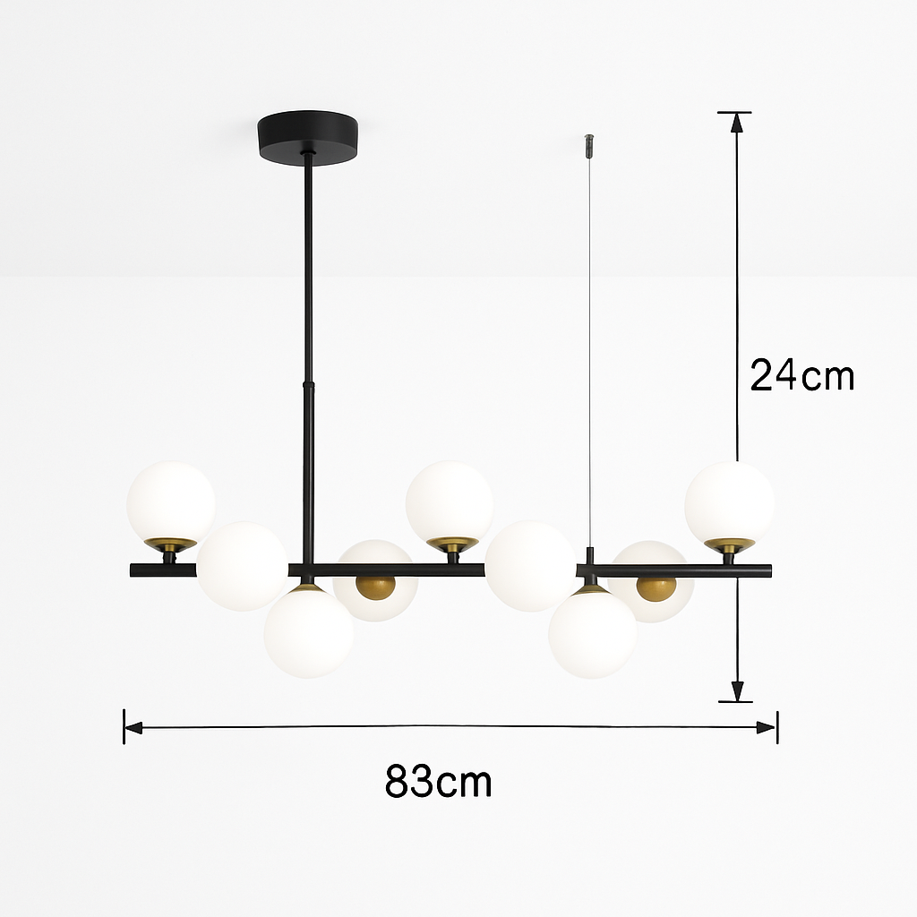lustre post-moderne créatif en verre suspendu avec bande longue - vue 18 sur 24