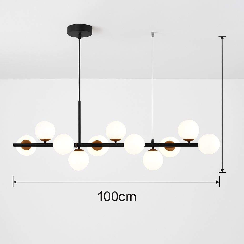 lustre post-moderne créatif en verre suspendu avec bande longue - vue 19 sur 24