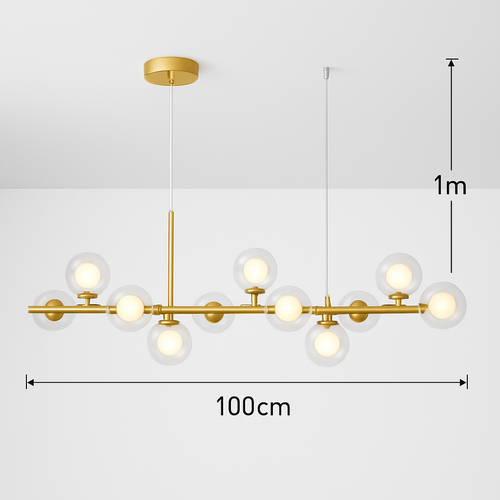 lustre post-moderne créatif en verre suspendu avec bande longue - vue 25 sur 24
