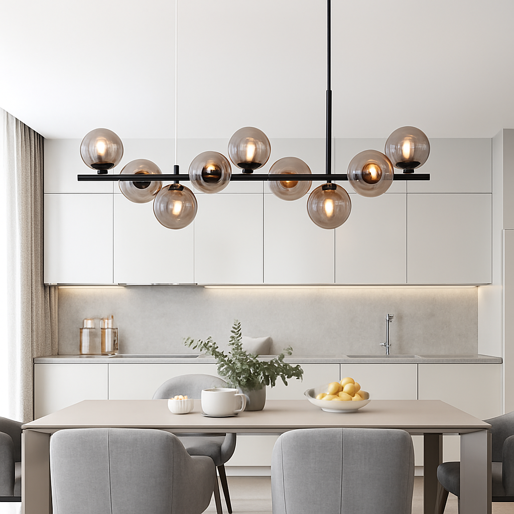 lustre post-moderne créatif en verre suspendu avec bande longue - vue 4 sur 24