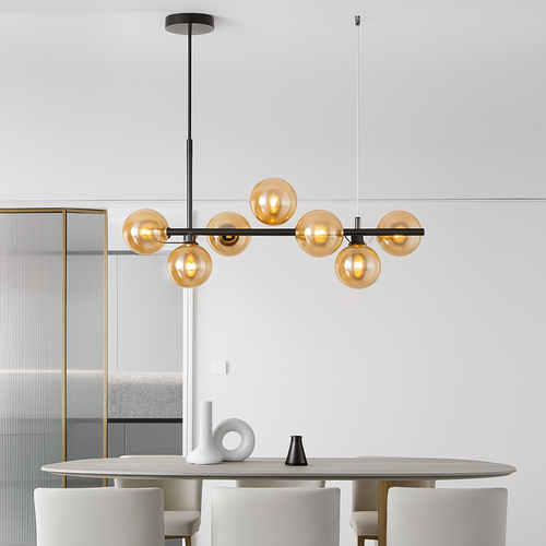 lustre post-moderne créatif en verre suspendu avec bande longue - vue 6 sur 24