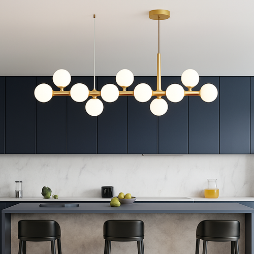 lustre post-moderne créatif en verre suspendu avec bande longue - vue 7 sur 24