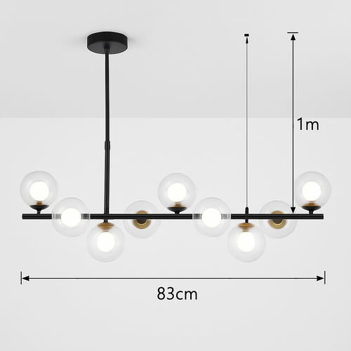 lustre post-moderne créatif en verre suspendu avec bande longue - vue 8 sur 24
