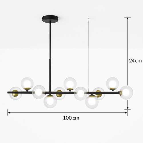 lustre post-moderne créatif en verre suspendu avec bande longue - vue 9 sur 24