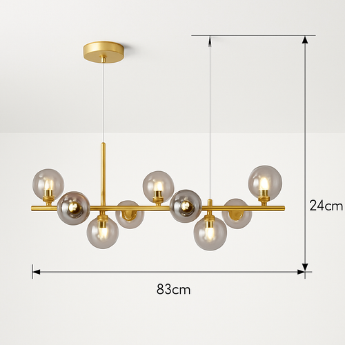 lustre post-moderne créatif en verre suspendu avec bande longue - vue 10 sur 24