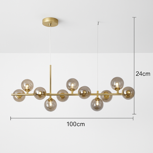 lustre post-moderne créatif en verre suspendu avec bande longue - vue 11 sur 24