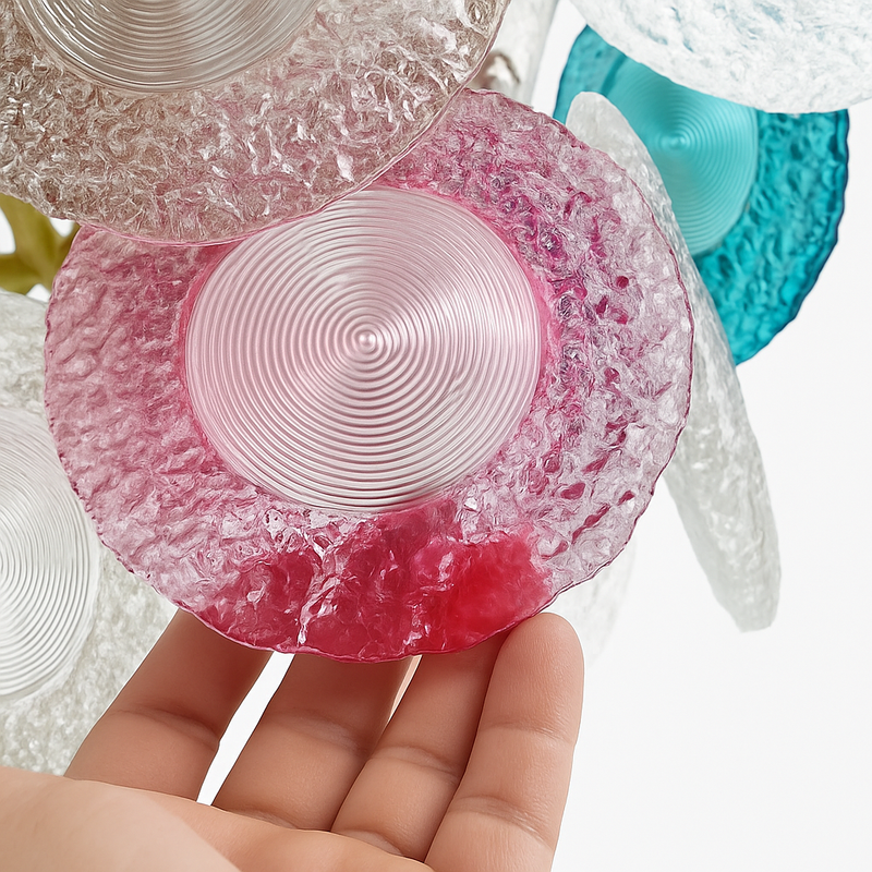 lustre postmoderne en fer et verre coloré design élégant pour éclairage intérieur