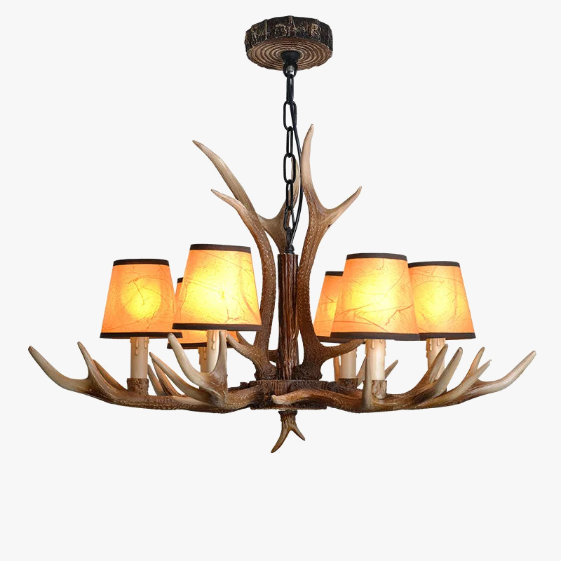 lustre rétro en résine bois pour restaurant et café