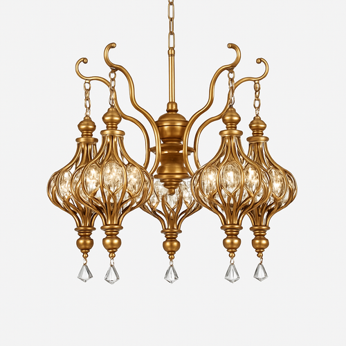 lustre rétro français en cristal style vintage pour villa - vue 7 sur 8