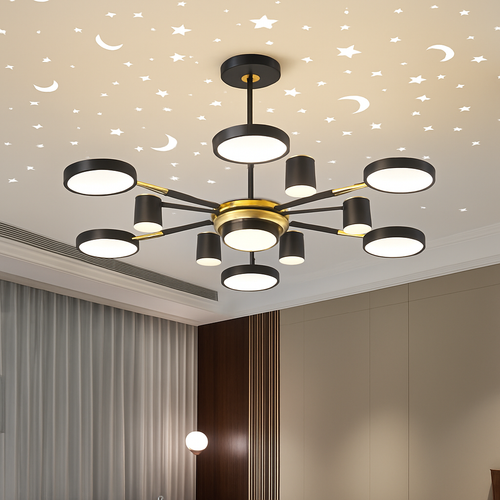 lustre romantique étoilé moderne 6 lumières créatif