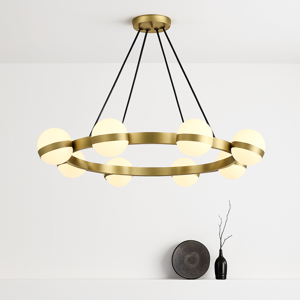 Lustre rond design led moderne - vue 4 sur 9