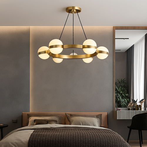 Lustre rond design led moderne - vue 6 sur 9