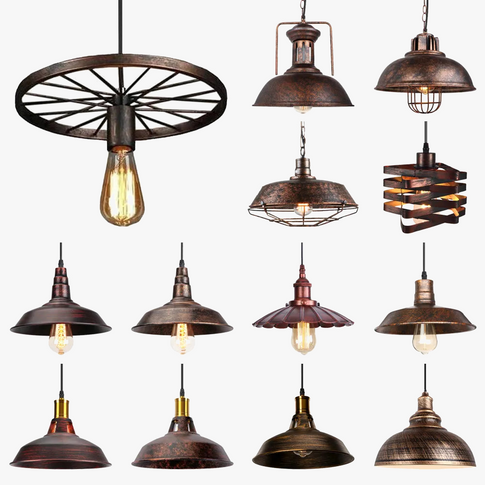 lustre rouille metal plafond maison restaur