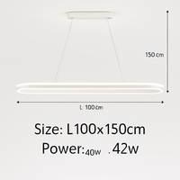 lustre Simple blanc Long moderne LED salon salle à manger chambre Hall décor appareil ménager éclairage intérieur