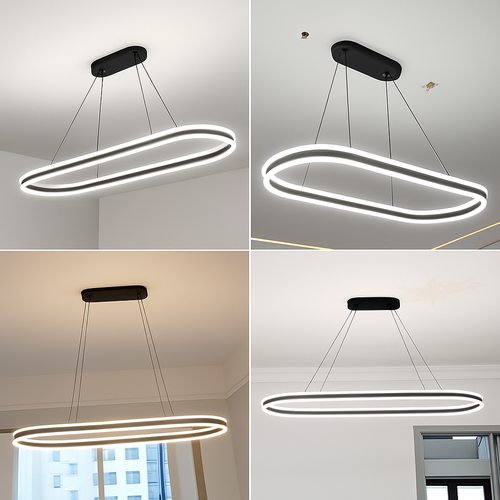 lustre Simple blanc Long moderne LED salon salle à manger chambre Hall décor appareil ménager éclairage intérieur - vue 6 sur 15