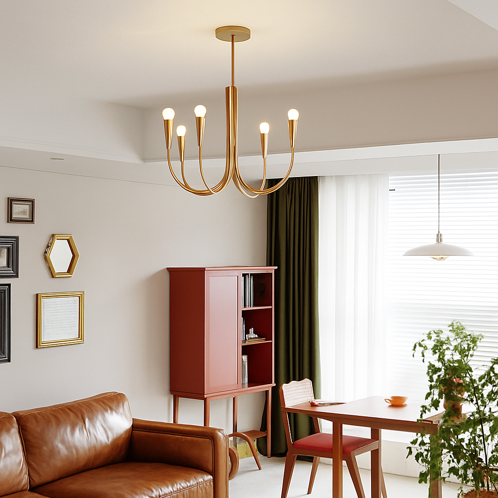lustre suspendu design rétro avec éclairage led décoratif - vue 5 sur 10