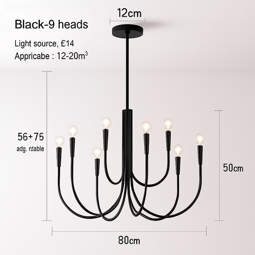 lustre suspendu design rétro avec éclairage led décoratif