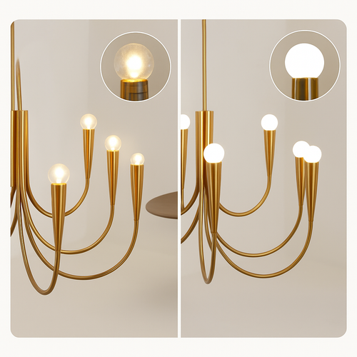 lustre suspendu en forme de bougie style français décoratif intérieur - vue 7 sur 14