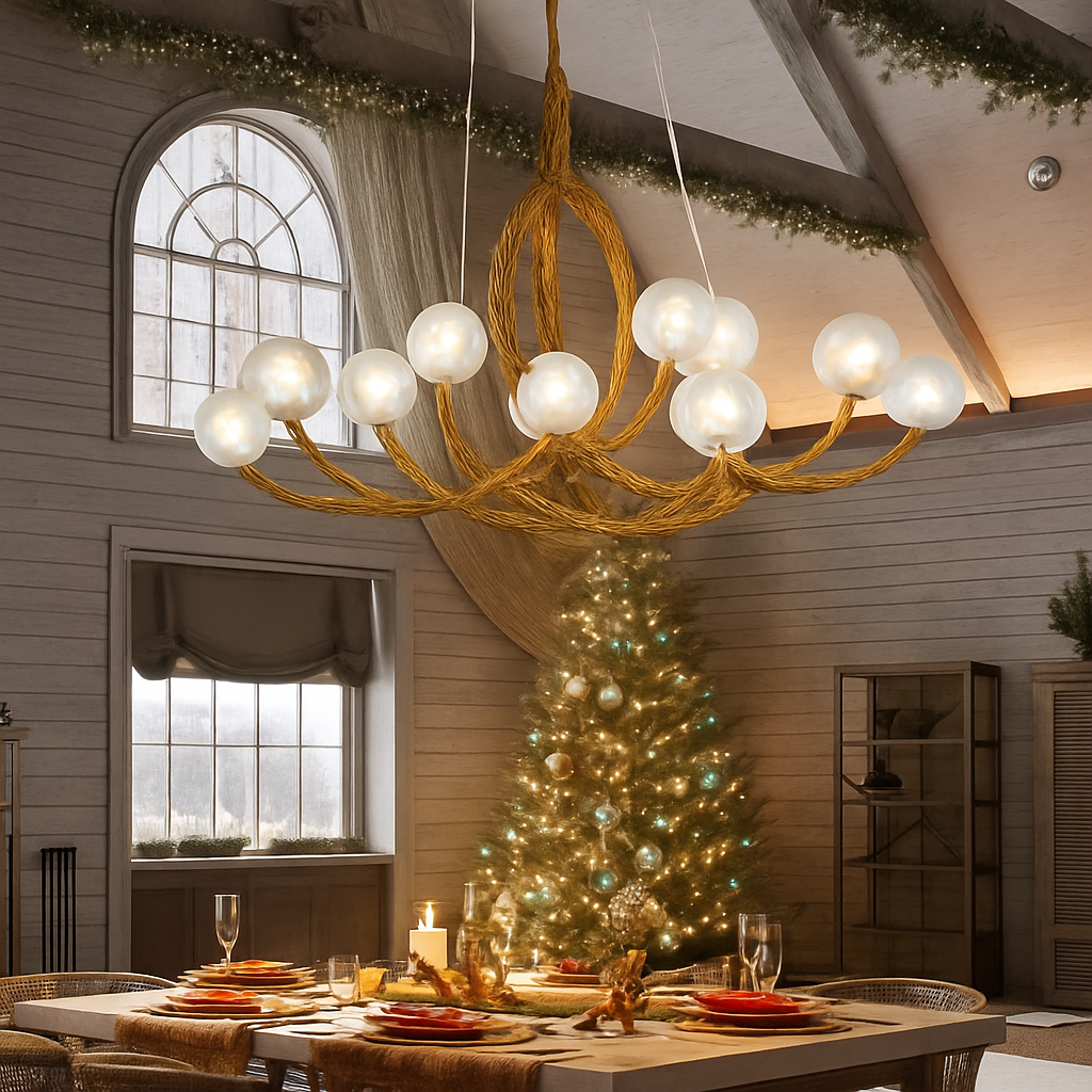 lustre suspendu en résine style moderne lampe rétro branche d'arbre - vue 4 sur 10