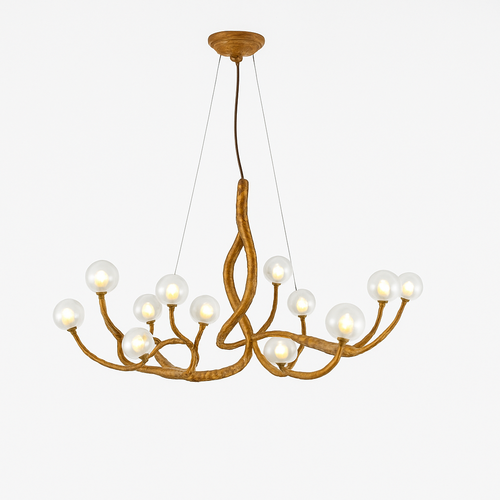 lustre suspendu en résine style moderne lampe rétro branche d'arbre - vue 9 sur 10