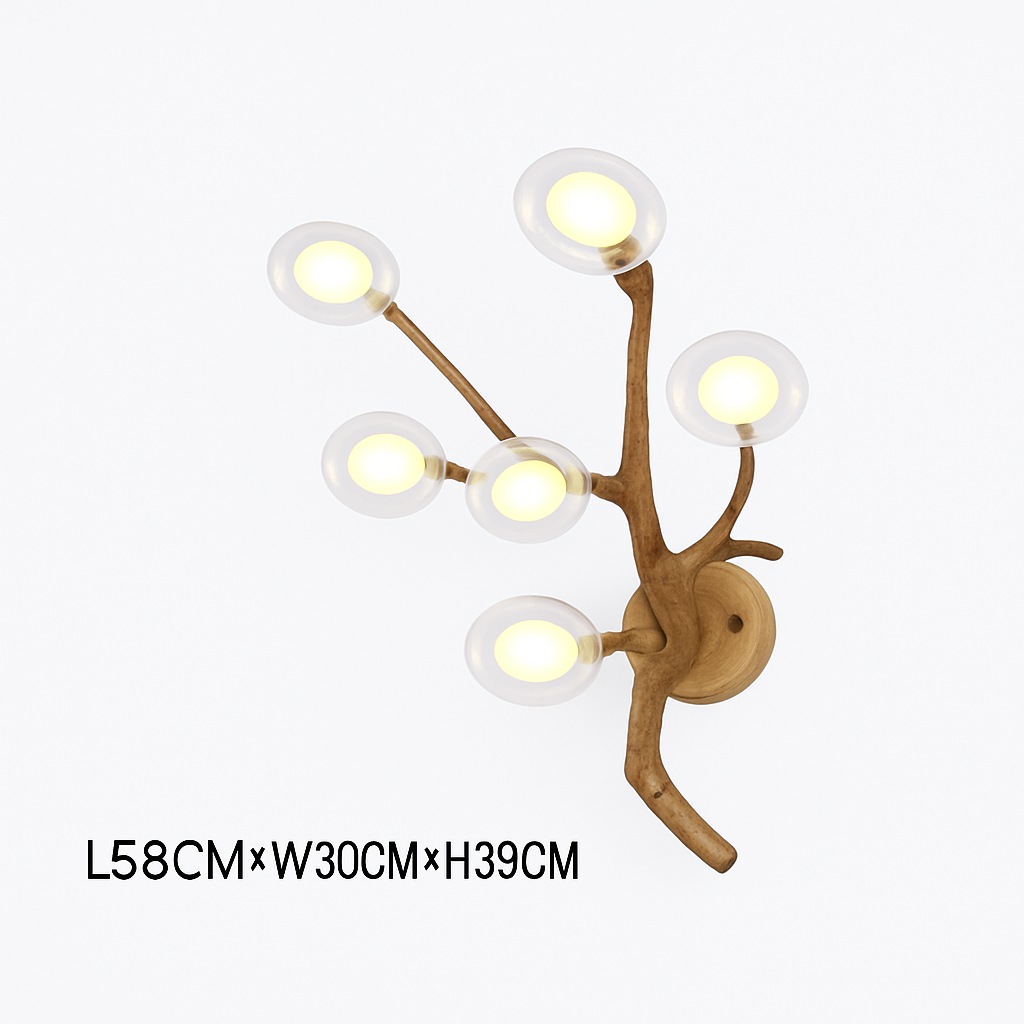 lustre suspendu en résine style moderne lampe rétro branche d'arbre - vue 10 sur 10