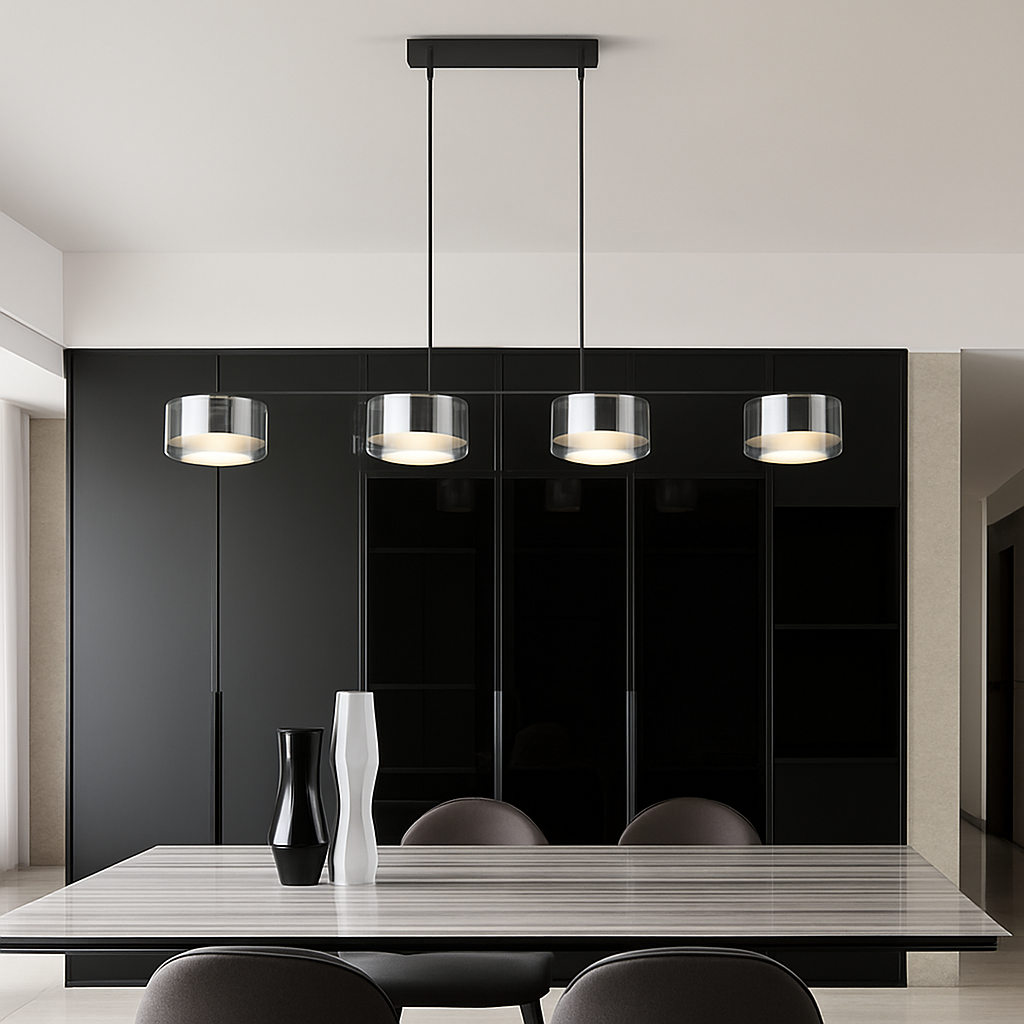 lustre suspendu en verre avec gradation réglable pour divers espaces - vue 5 sur 7